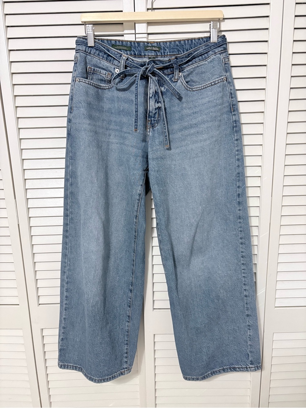 wild fable Light Blue Wide-Leg Tie-Waist Jeans
